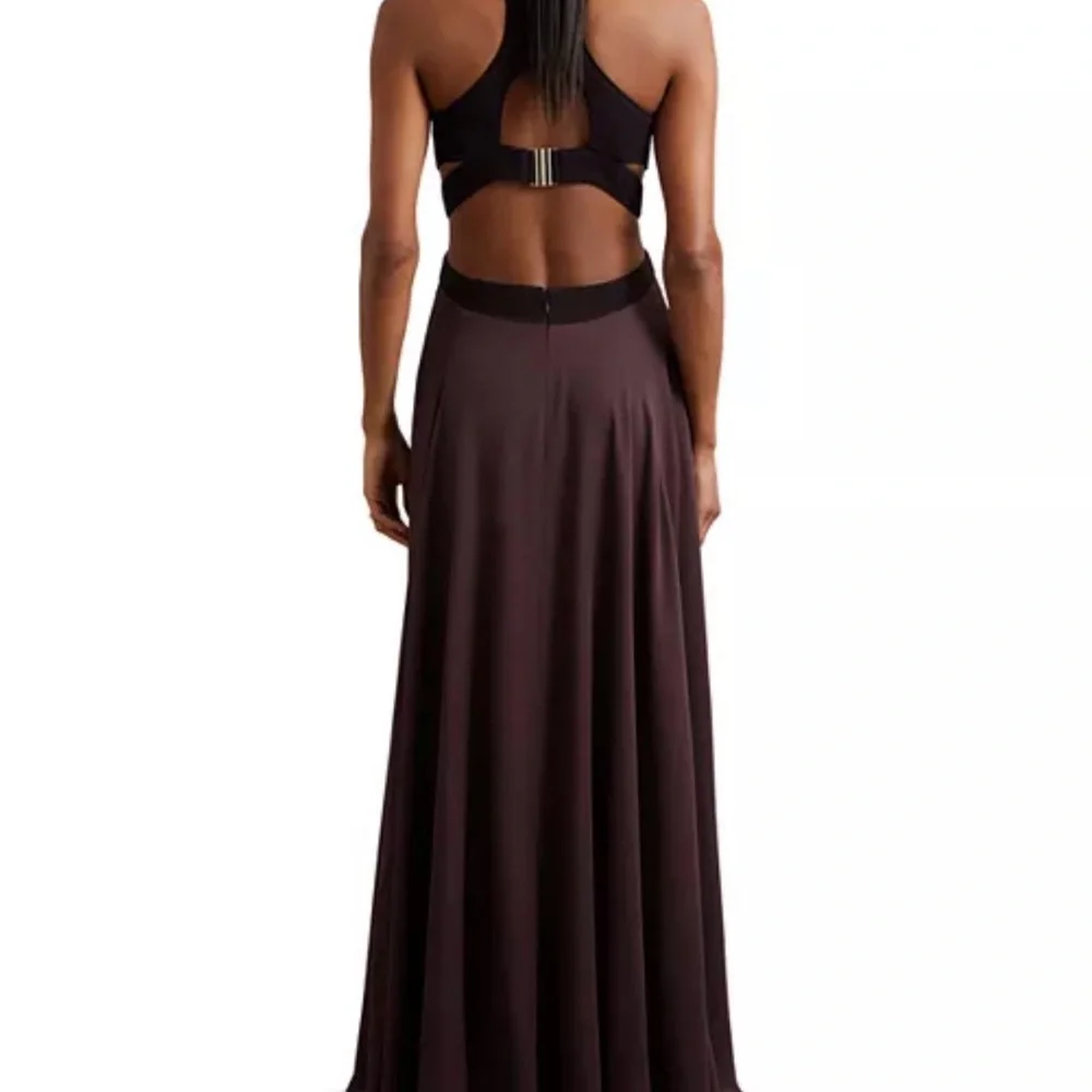 Reiss Black and Deep Plum Cutout Maxi Dress - Picture 2 of 3